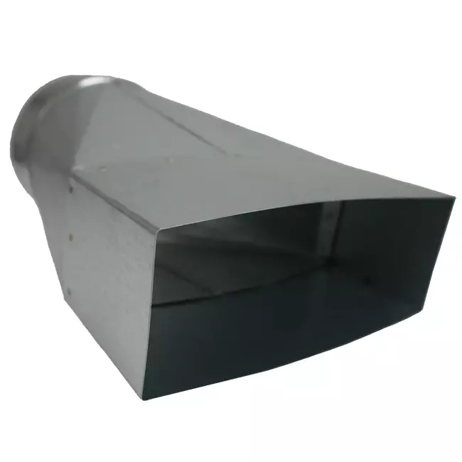Adapter 170x80 mm auf Durchmesser 125 mm für Rohrleitungen