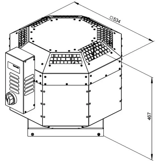 Dachventilator vertikal isoliert - DVNI 225 E2 30