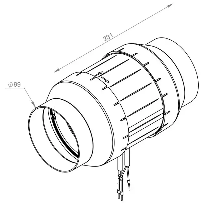 Rohrventilator 100mm Mischströmung ETAMASTER - EM 100L EC 02
