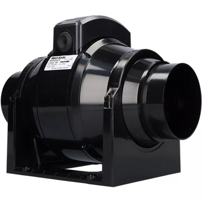 Vent-Axia Rohrventilator 200mm gemischter Durchfluss mit Zeitschaltuhr - Lineair 200T