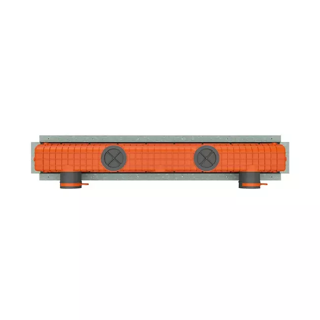 Ergovent verputzbarer rahmenloser Schlitzdurchlass 1000 mm mit Anschlussdurchmesser 90 mm - Profil