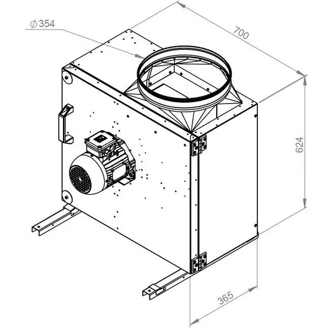 Kastenventilator Rauchgas F400 - MPS 315 D2 F4 30