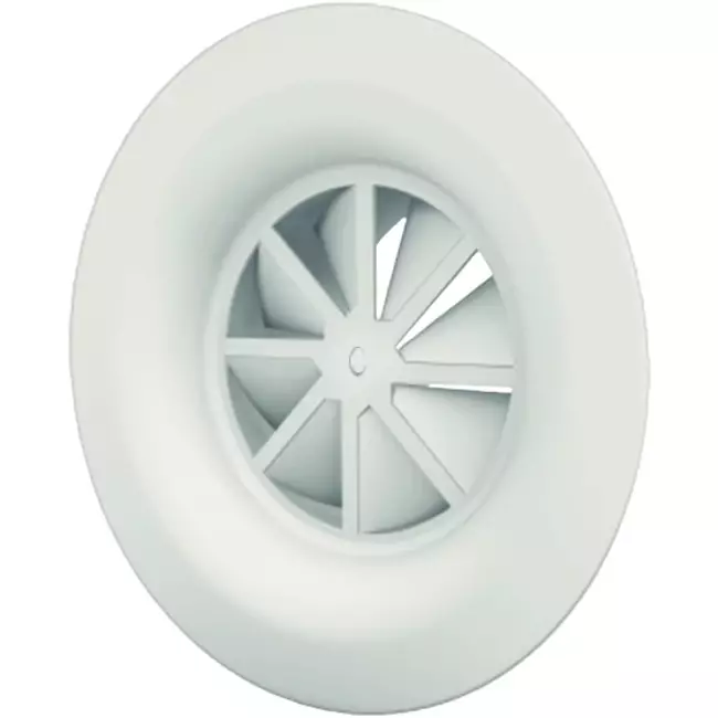 Dralldurchlass mit Diffusorring mit zentrale Schraubbefestigung 315 mm - Mischfarbe RAL 9010