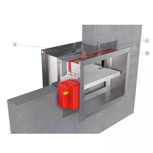 Brandschutzklappe rechteckig Handbetrieb - E-FD25 450x200 R