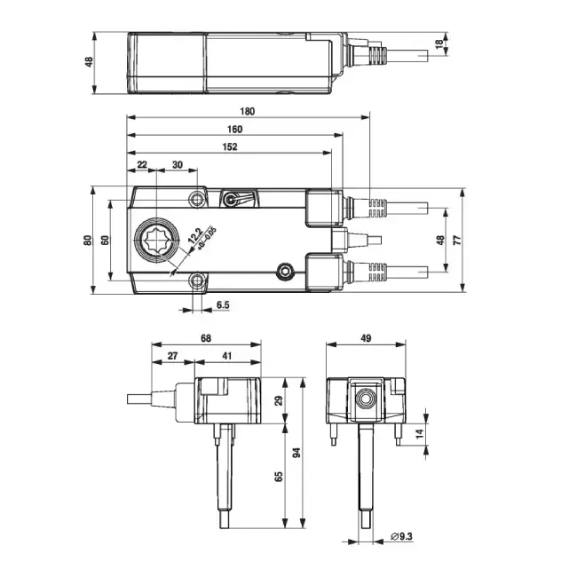 Stellmotor für Brandschutzklappen 24V, 18 Nm, öffnen/schließen - E-BF24 T