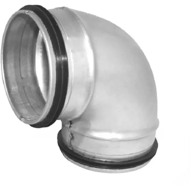 Kurzer Wickelfalz Bogen 90° Ø 125mm