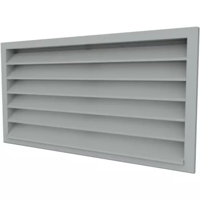 Außenwanddurchlässe 500x400 Stahl mit feststehenden Lamellen - Blank unbeschichtet