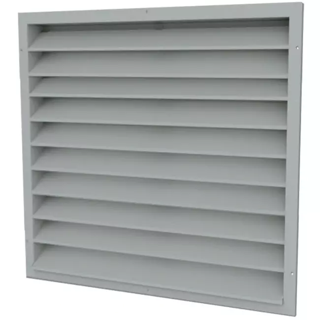 Außenwanddurchlässe 600x600 Stahl mit feststehenden Lamellen - Blank unbeschichtet
