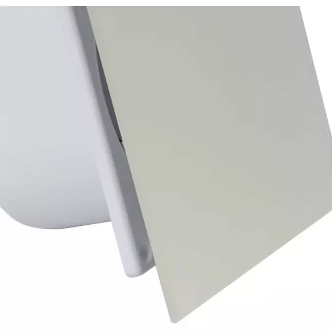 Badezimmerventilator Ø 100 mm mit Zeitschaltuhr und Einschaltverzögerung – Glasfront in Satin-Silber