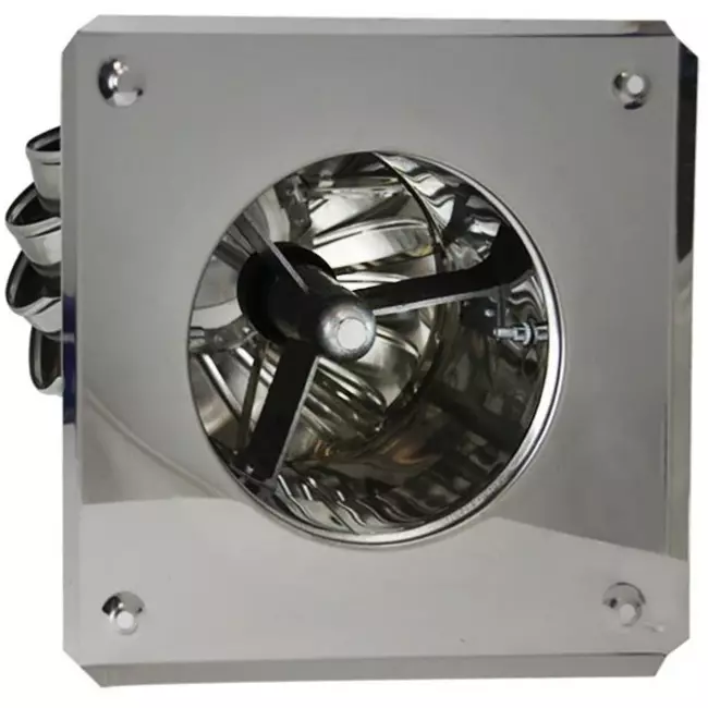 Windbetriebener Dachventilator Edelstahl mit Haube inkl. Dachplatte - 180m³/h