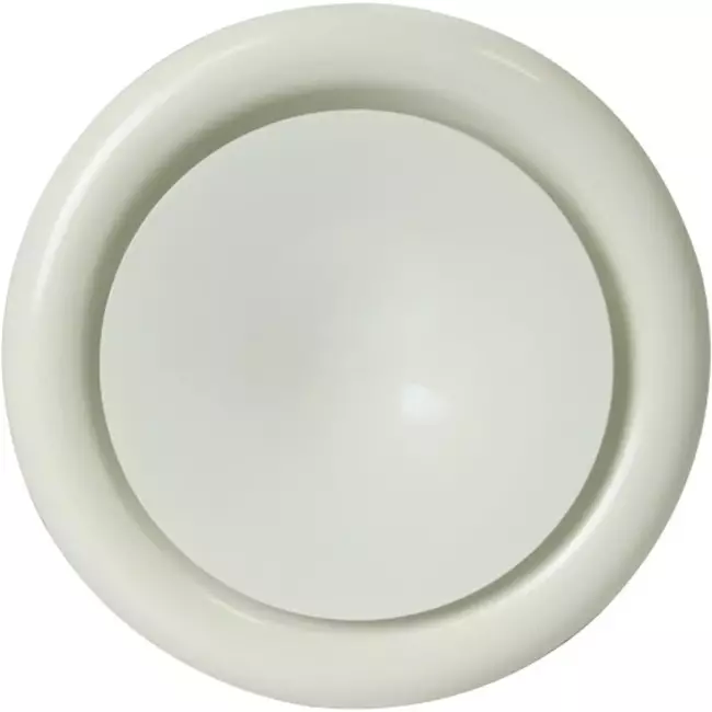Zuluft Tellerventil Metall Ø 160 RAL 9010 mit Klemmfedern DVSC-P160