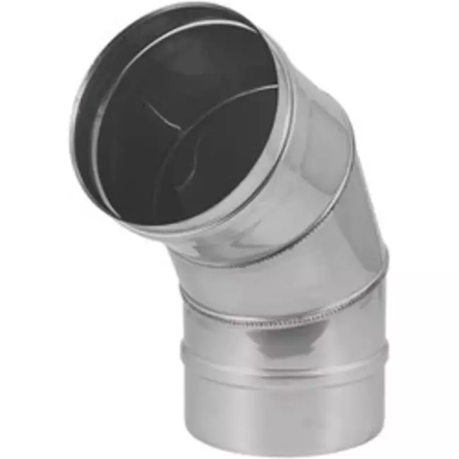 Ofenrohr Ø 500 mm Edelstahl einwandig gebogen 60°