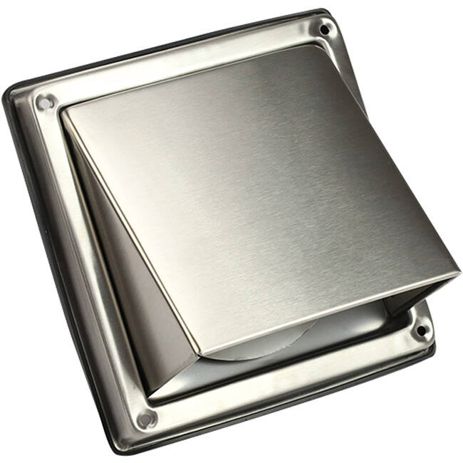 Edelstahl-Frontgitter 150 mm mit Rückschlagklappe für hohen Lufteintritt - EL-SS-BD150 SS