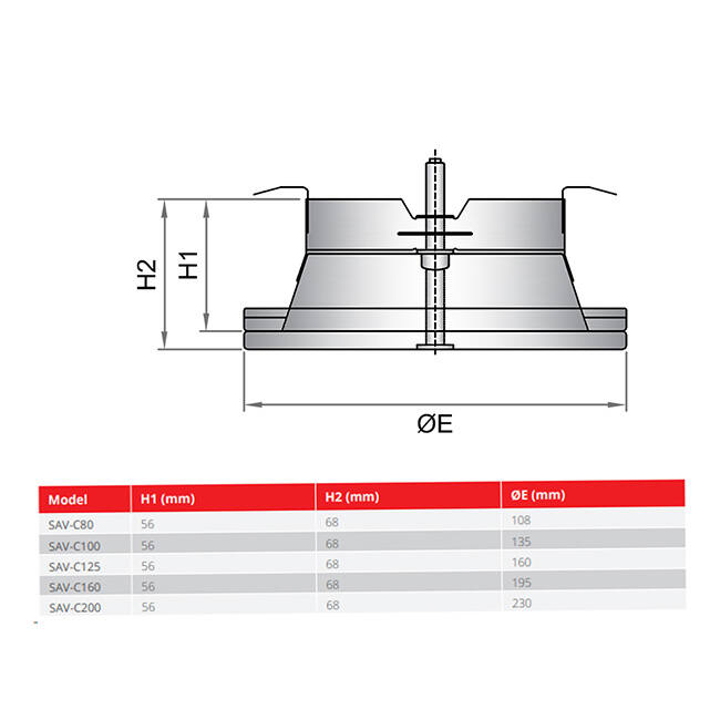 Lufteinlassventil 100 mm mit Metallfedern - SAV-C100 RAL9010