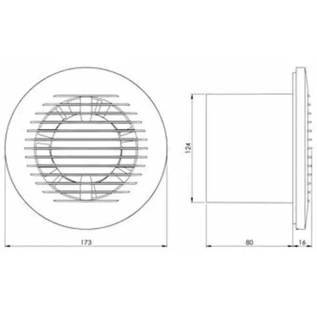 Badlüfter Ø125mm anthrazit rund - EA125A