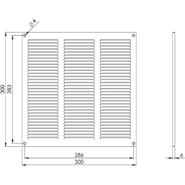 Metallgitter 300x300mm Zink - MR3030Zn