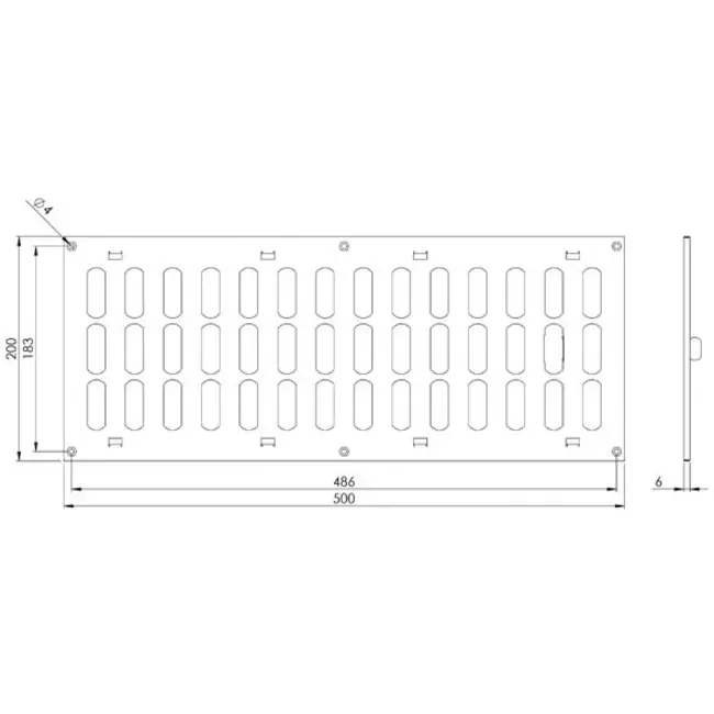 Metallgitter verstellbar 500x200 galvanisiert - MR5020RZn