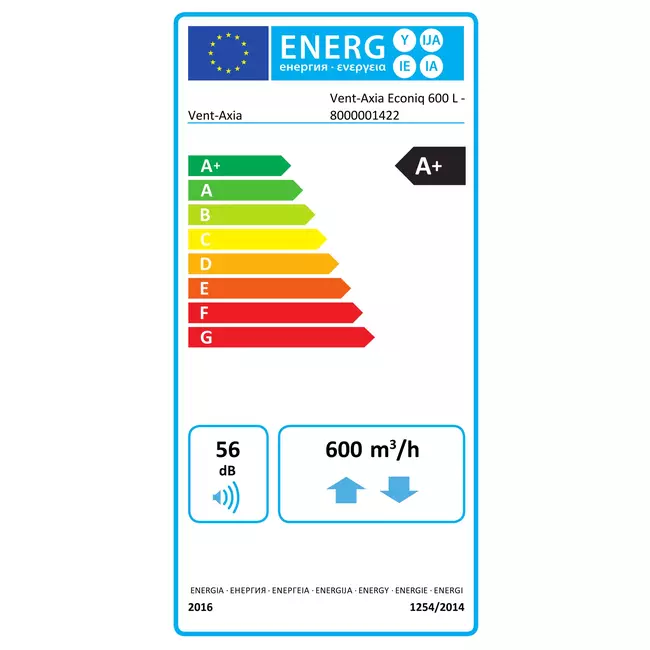 Vent-Axia WRG Wandgerät Econiq 600L links