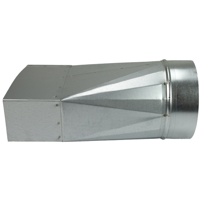Adapter 220x80 mm auf Durchmesser 125 mm für Rohrleitungen