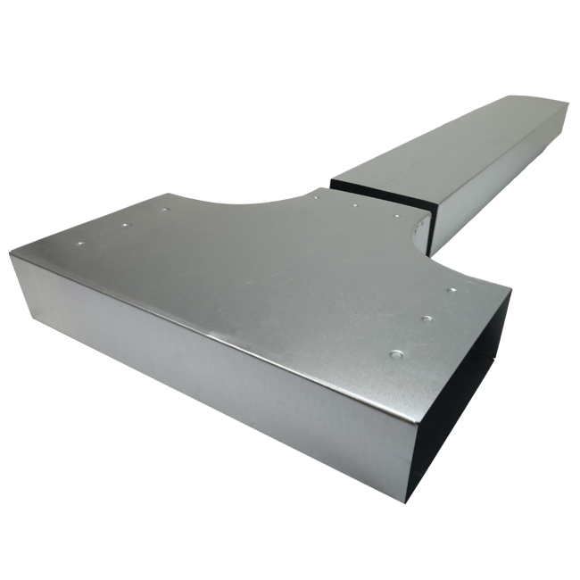 T-Stück 90° 300 x 80 mm / 220 x 80 mm - Flachkanal