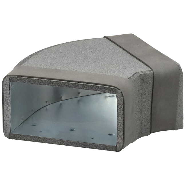 Thermoduct Bogen 45 Grad 170x80 horizontal für Kanalisation