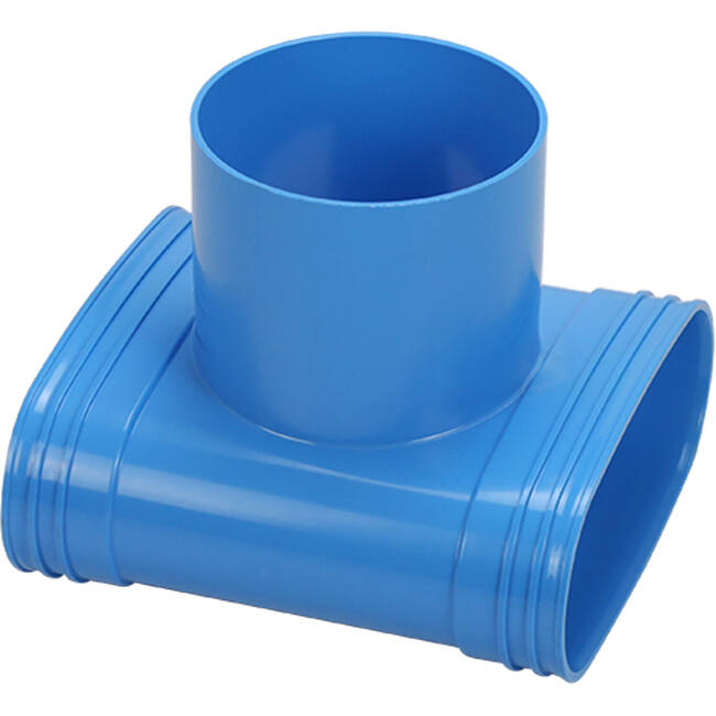 Wavin Ventiza T-Stück PVC oval 235x80 mm mit Durchmesser 160 mm M/M/M