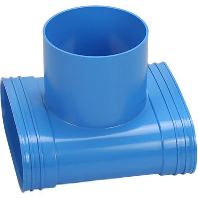 Wavin Ventiza T-Stück PVC oval 235x80 mm mit Durchmesser 160 mm M/M/M