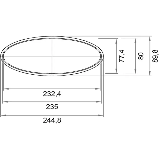 Wavin Ventiza Endkappe PVC oval Kanal 235x80 mm
