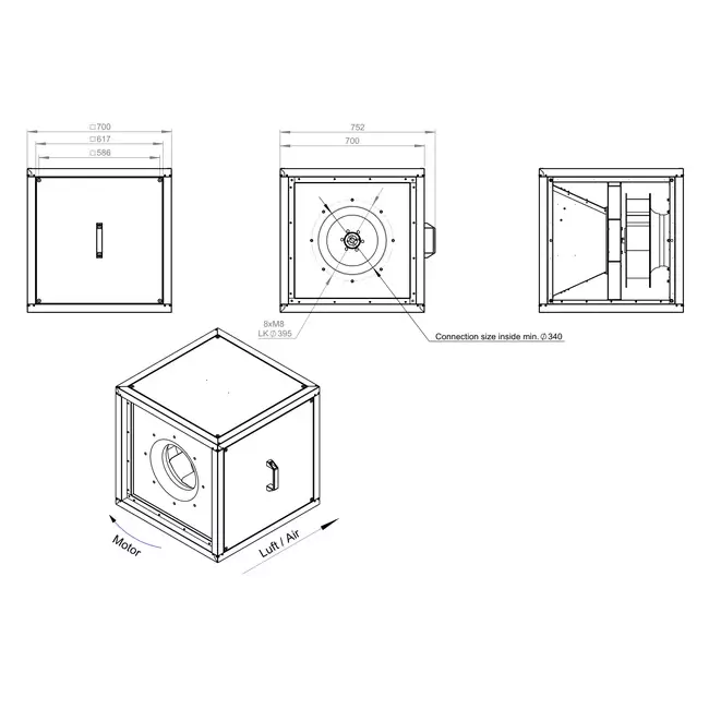 Kastenlüftermotor externer Luftstrom - MPC T 400 D4 I K 01