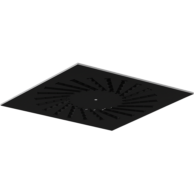 Drallauslass aus Stahl mit verstellbaren Leitblechen - 500x500 mm - RAL 9005