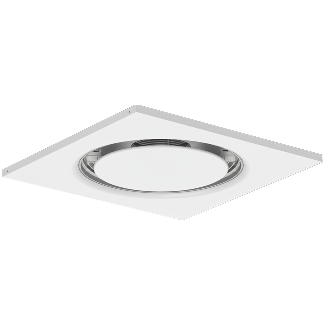 Runder Deckenluftdurchlass aus Stahl für Zu- und Abluft 595x595 mm - 200 mm - RAL 9016