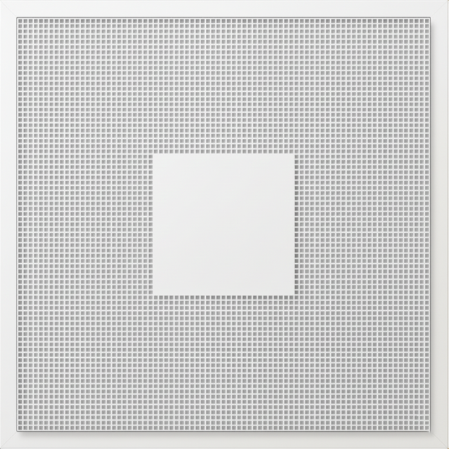 Perforierter Deckenauslass für Zu- und Abluft 595x595 mm - 125 mm - RAL 9016