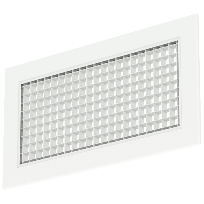 Aluminium Wandgitter mit festem Gitter - mit Reibungsfedern - 600x150 mm - RAL 9016