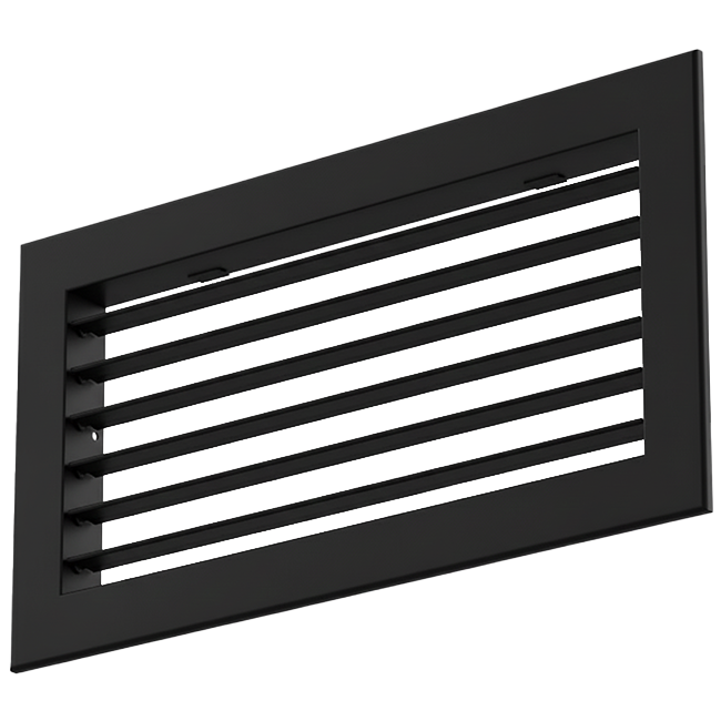 Einfach verstellbares Wandgitter aus Aluminium - mit Reibungsfedern - 400x300 mm - RAL 9005