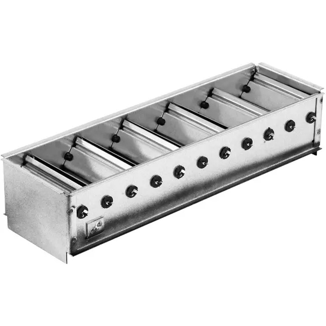Einfach verstellbares Wandgitter aus Aluminium mit Dämpfer - mit Reibungsfedern - 300x100 mm - RAL 9010