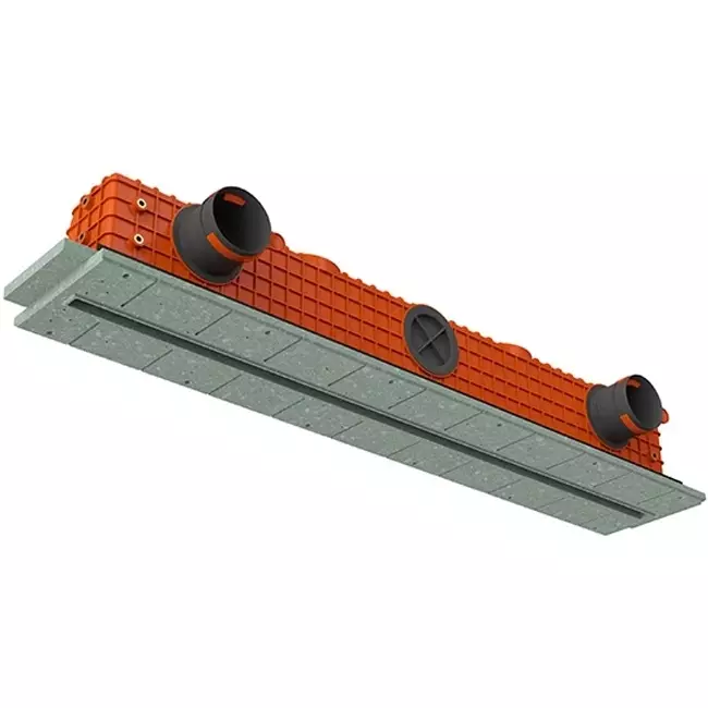 Ergovent verputzbarer rahmenloser Schlitzdurchlass 1000 mm mit Anschlussdurchmesser 90 mm - Profil