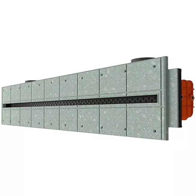 Ergovent verputzbarer rahmenloser Schlitzdurchlass 1000 mm mit Anschlussdurchmesser 90 mm - Profil