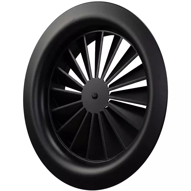 Drallauslass rund 315mm Zentralschraube - SWR 315 RAL 9005 30% Glanz