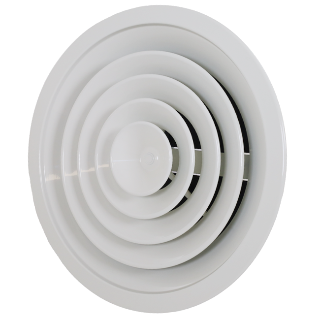 Deckendiffusor rund mit festem Muster Ø 300 mm - RAL9010