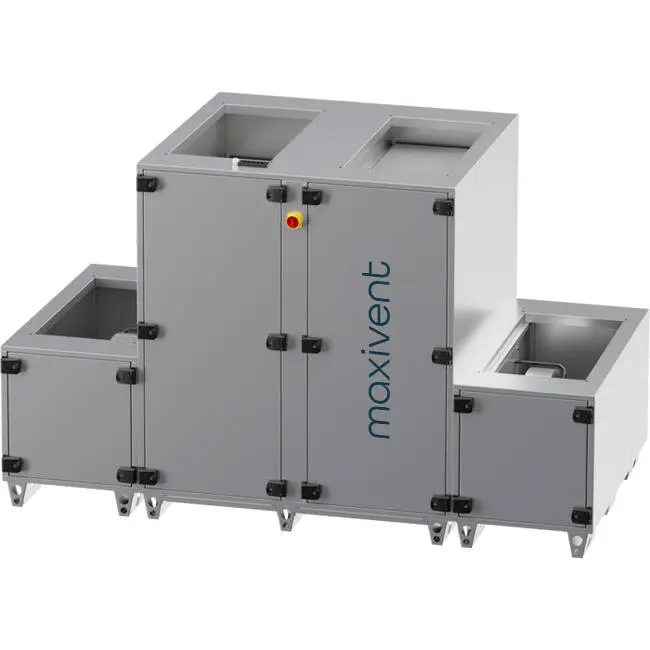 Maxivent WTW-Lüftungsgeräte mit Gegenstromwärmetauscher, 5000 m³/h, mit Warmwasserregister, vertikal links  – PHE 5000 V WOJL T