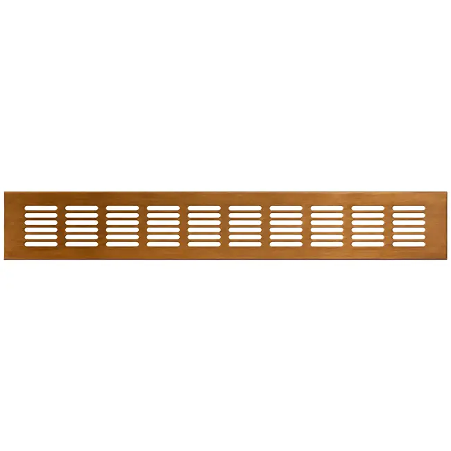 Aluminium-Sockelgitter – gebürstetes Kupfer, L = 400 mm × H = 60 mm – RA640G