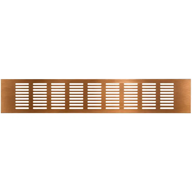 Aluminium-Sockelgitter – gebürstetes Kupfer, L = 400 mm × H = 80 mm – RA840G