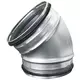 Kurzer Wickelfalz Bogen 45° Ø 125mm