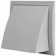 Fassadengitter Kunststoff mit Rückschlagventil 190x190 mm durchmesser 125 mm grau - ND12FVP
