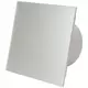 Badezimmerventilator Ø 100 mm mit Zeitschaltuhr und Einschaltverzögerung – Glasfront in Satin-Silber