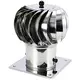 Windbetriebener Dachventilator Edelstahl mit Haube inkl. Dachplatte - 180m³/h