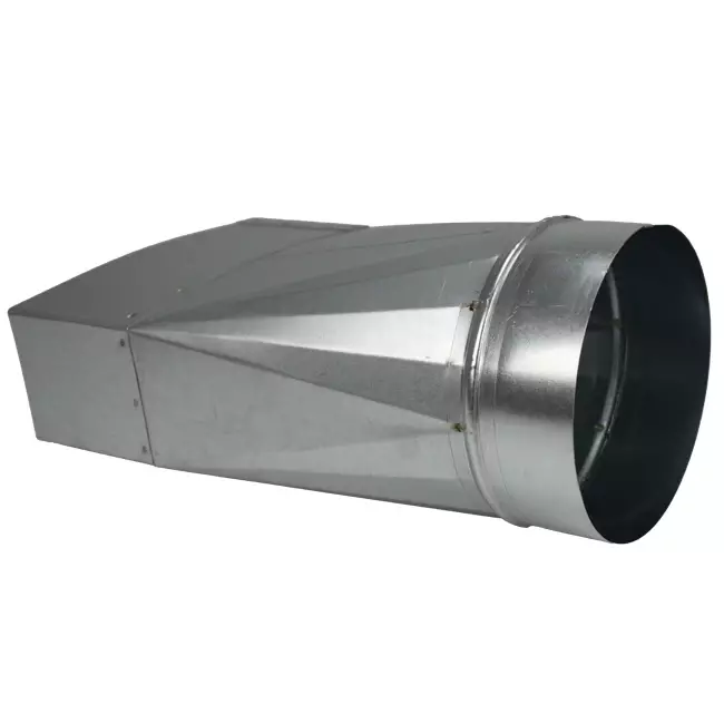 Adapter 170x80 mm auf Durchmesser 125 mm für Rohrleitungen