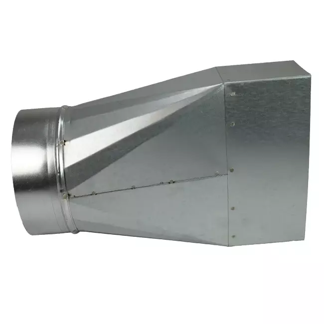 Adapter 170x80 mm auf Durchmesser 125 mm für Rohrleitungen