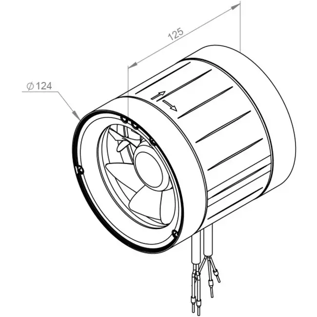 Rohrventilator 125mm Mischströmung ETAMASTER - EM 125 EC 01