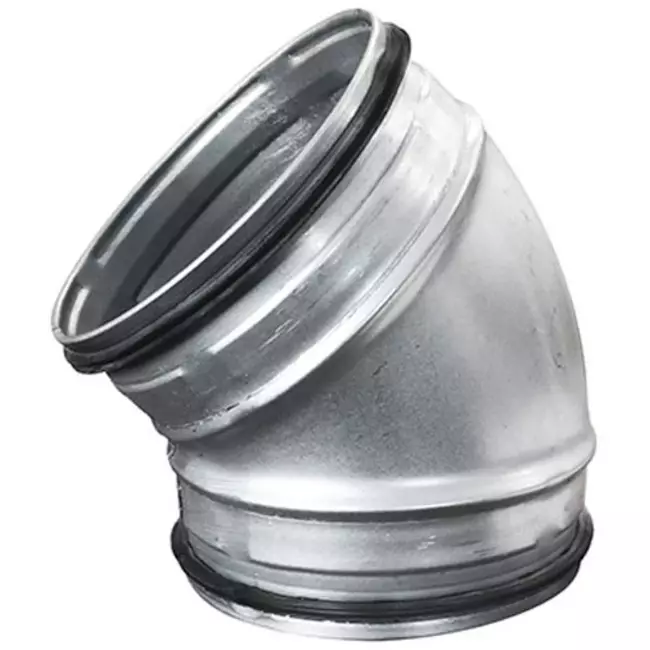 Kurzer Wickelfalz Bogen 45° Ø 125mm